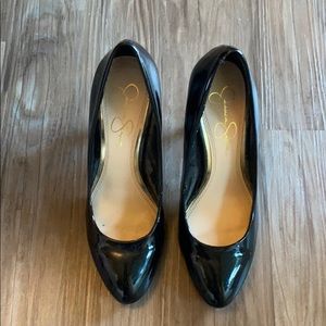 Patent leather high heels